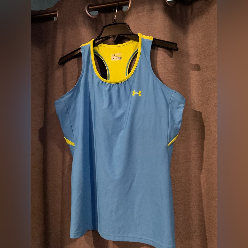 2 Under Armour workout tops-size XL.  Pre-owned.